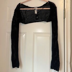 Black Crochet Bolero Shrug